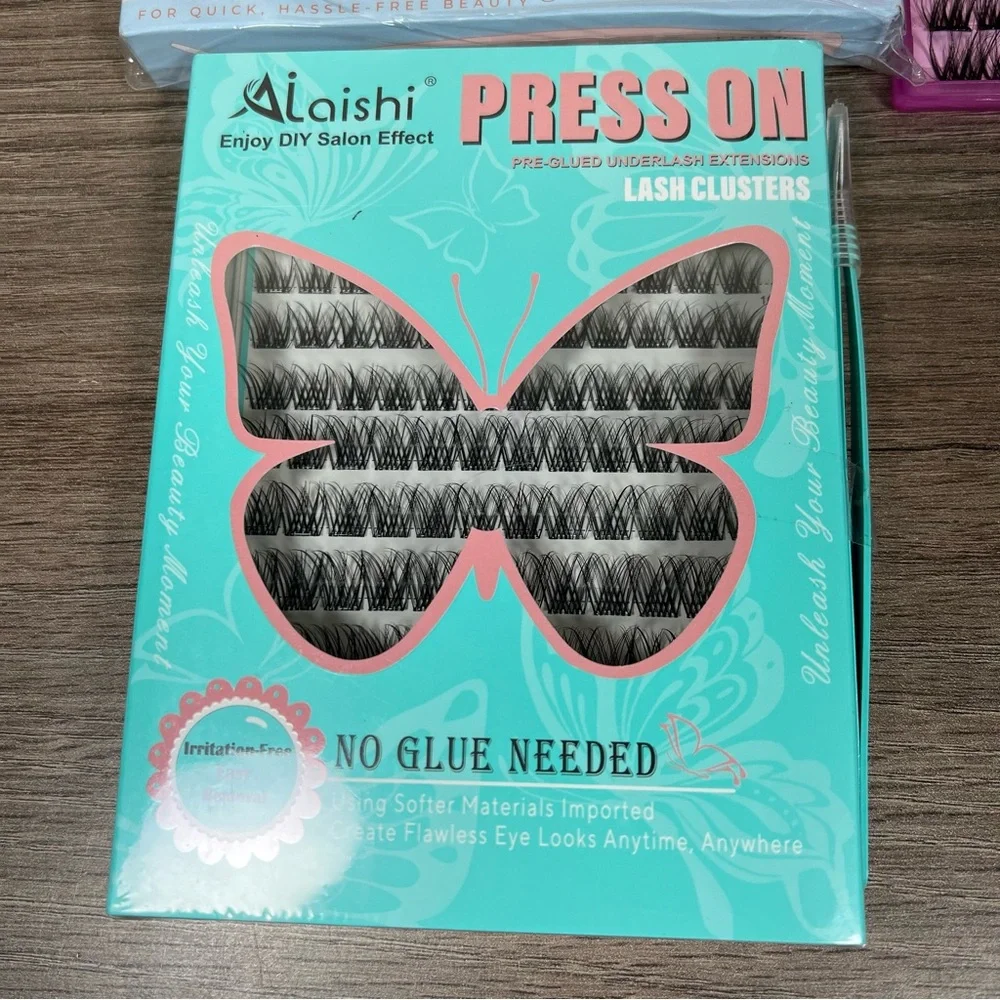 Self Adhesive Black Wispy Natural Cat Eye Lash Cluster Bundle
